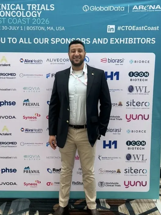Ihab Rashad at Clinical Trials in Oncology East Coast 2026 in Boston